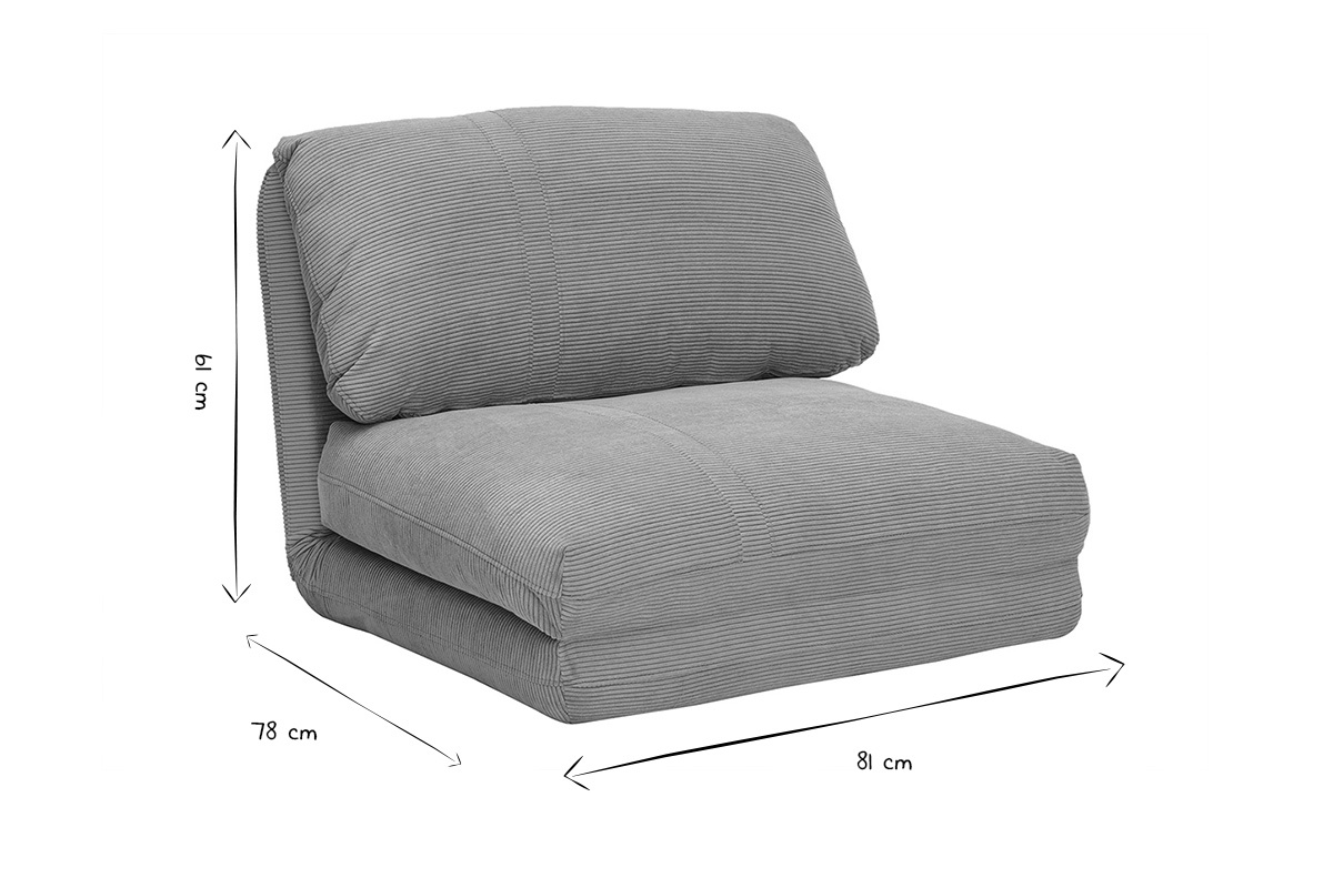 Dimensiones del sill�n SPENCER en negro y blanco, L81 x P78 x H61 cm.