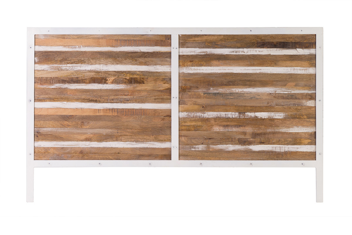 Cabecera madera y metal blanco 170 x 100 ROCHELLE