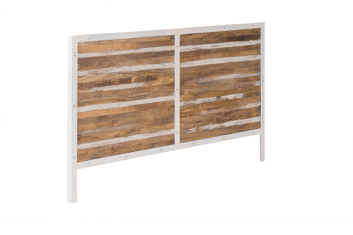 Cabecera madera y metal blanco 170 x 100 ROCHELLE