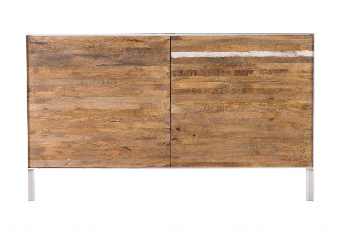 Cabecera madera y metal blanco 170 x 100 ROCHELLE