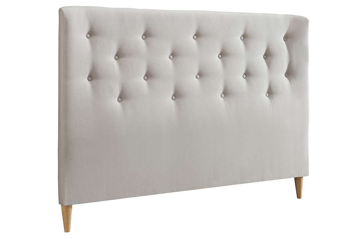 Cabecero 160 capiton en tejido beige EROS