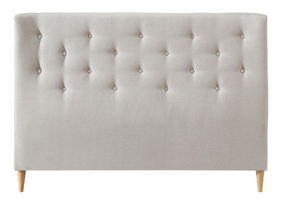 Cabecero 160 capitoné en tejido beige EROS - Cabecero 160 capitoné en tejido beige EROS