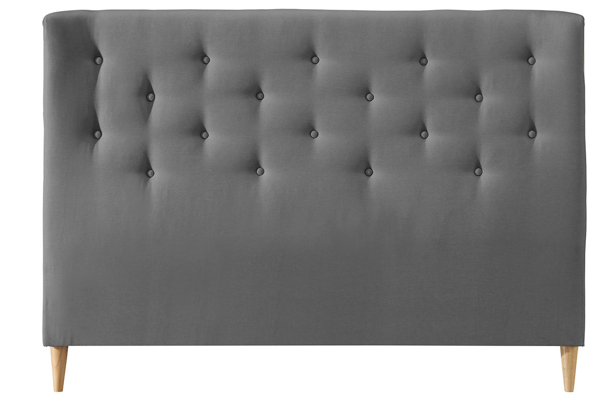 Cabecero 160 capiton en tejido gris claro EROS