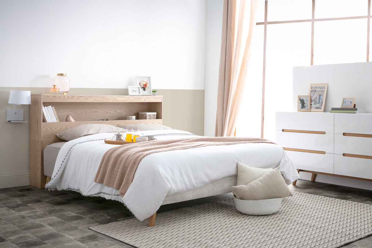 Cabecero con almacenaje blanco 160 cm HYPNOS