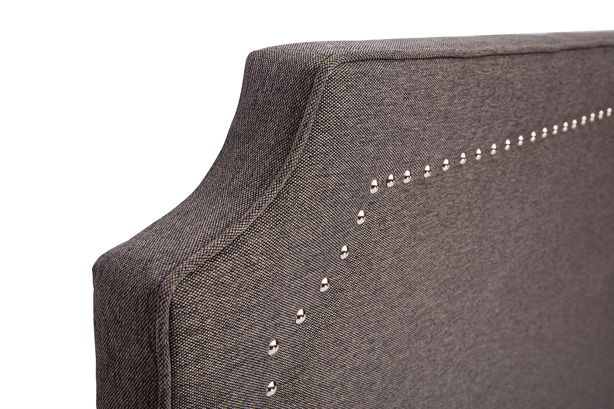 Cabecero con tachuelas en tejido gris oscuro L166 cm BARDOT
