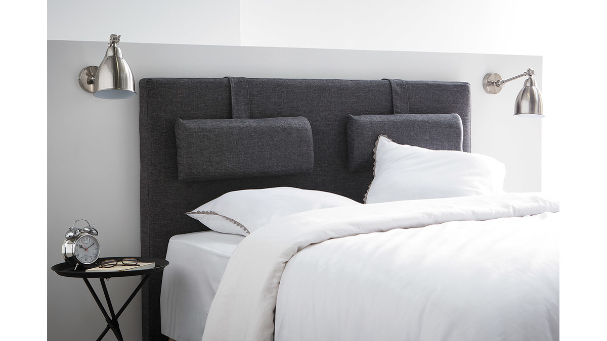 Cabecero de cama 170cm gris antracita LORRY (para cama de 160)