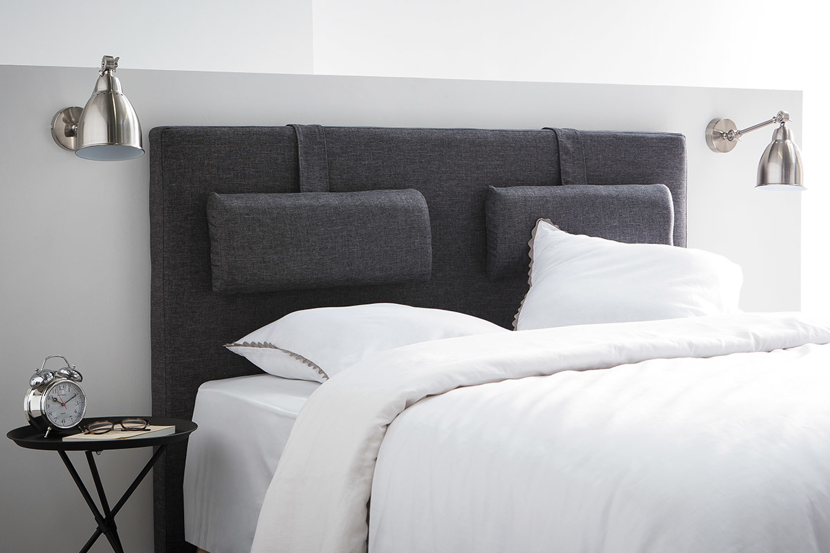 Cabecero de cama 170cm gris antracita LORRY (para cama de 160)