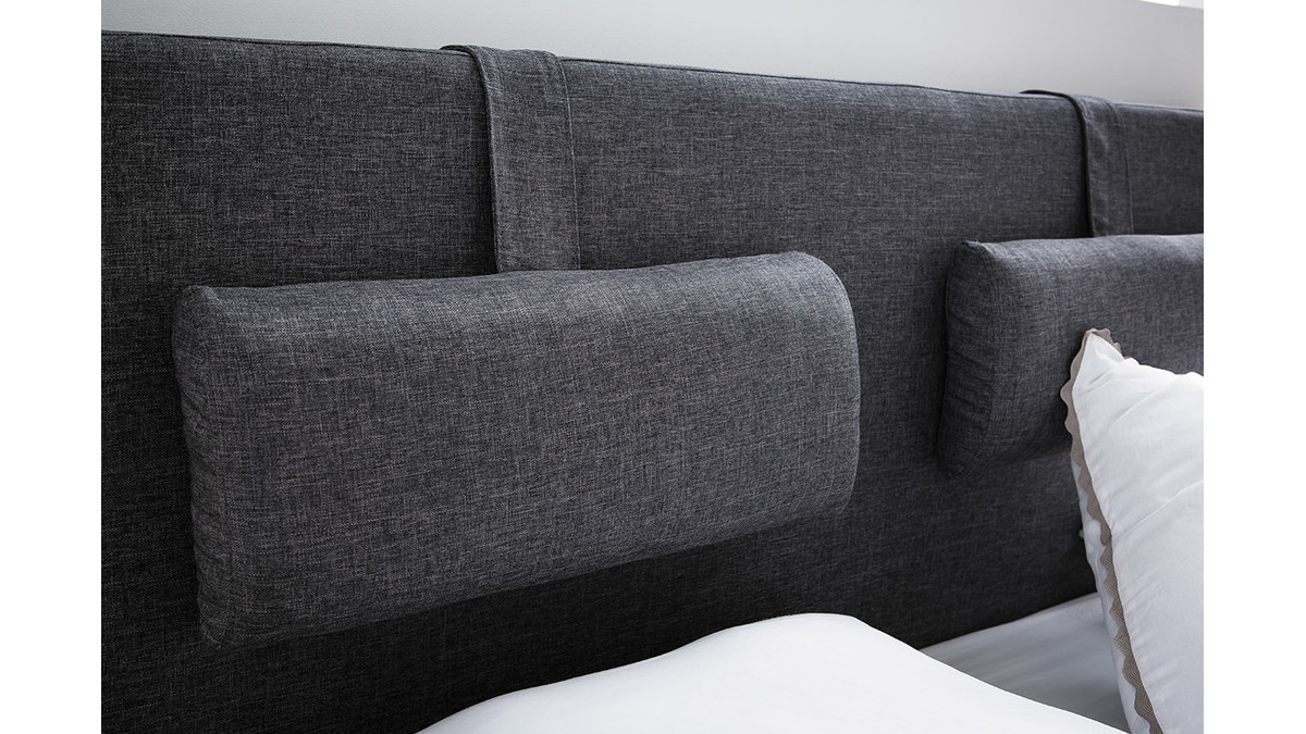 Cabecero de cama 170cm gris antracita LORRY (para cama de 160)