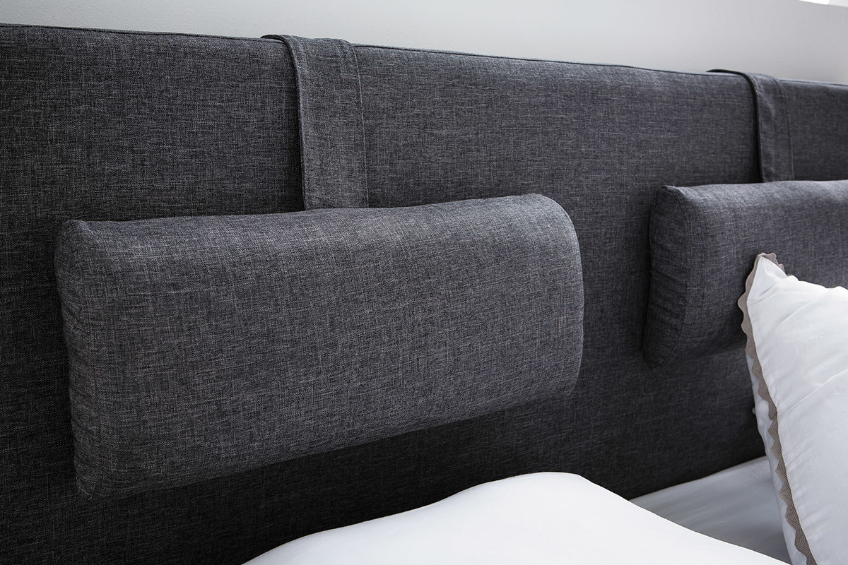 Cabecero de cama 170cm gris antracita LORRY (para cama de 160)
