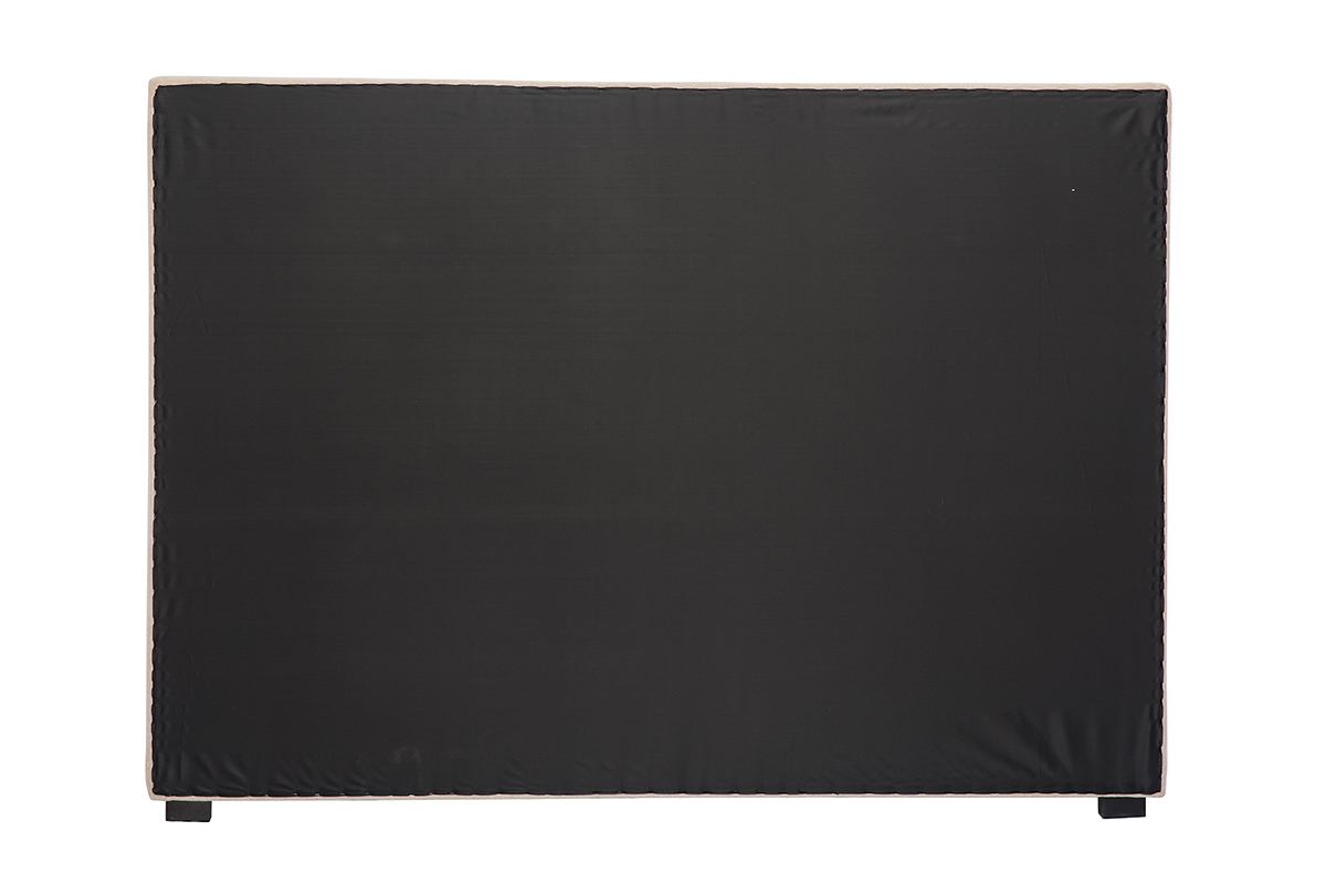 Cabecero de cama acolchado y con tachuelas tejido beige 160cm ESMEE