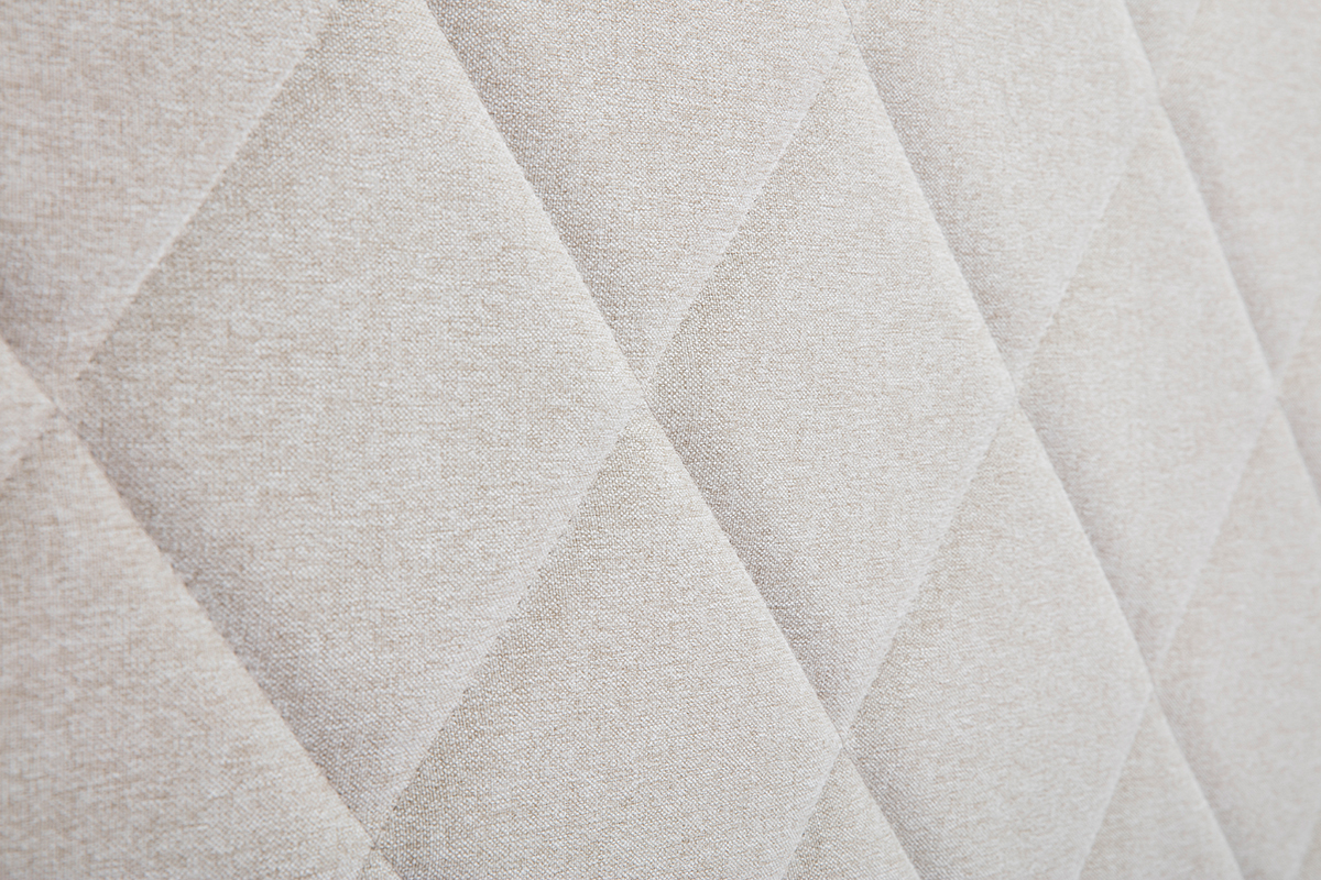 Cabecero de cama acolchado y con tachuelas tejido beige 160cm ESMEE