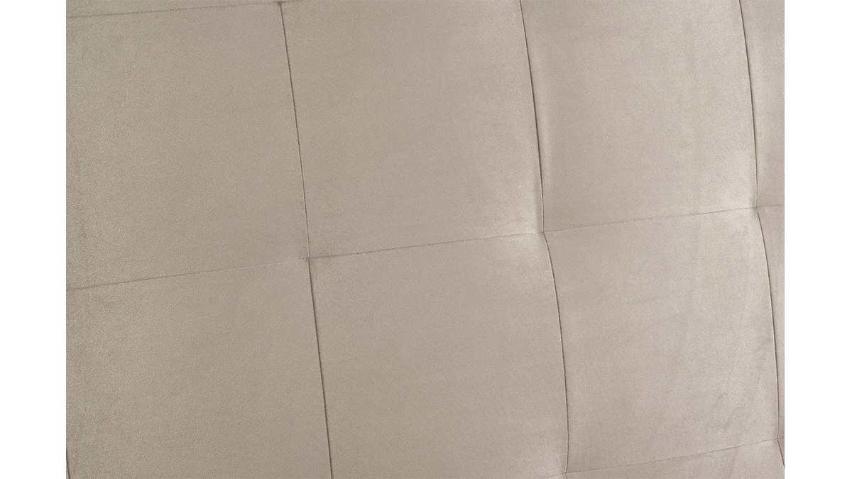 Cabecero de cama capiton de terciopelo color topo 140 cm HALCIONA