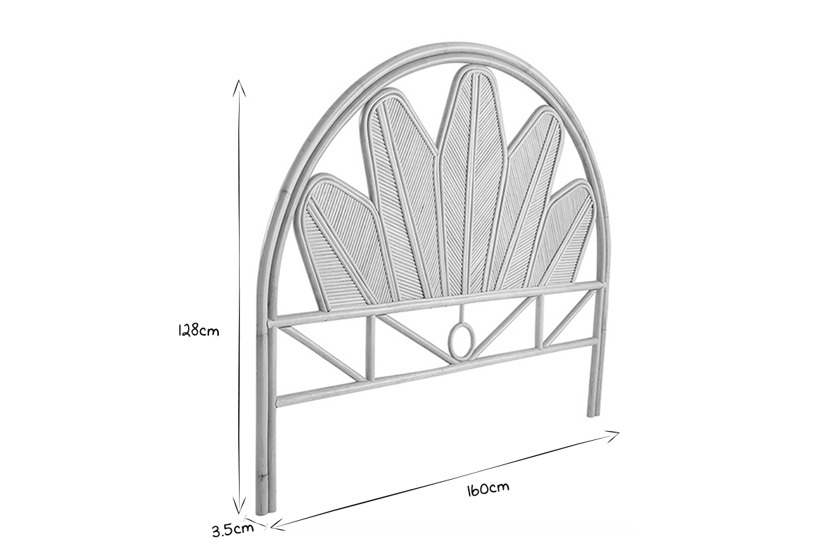 Cabecero de cama de ratán natural 160 cm NALAH