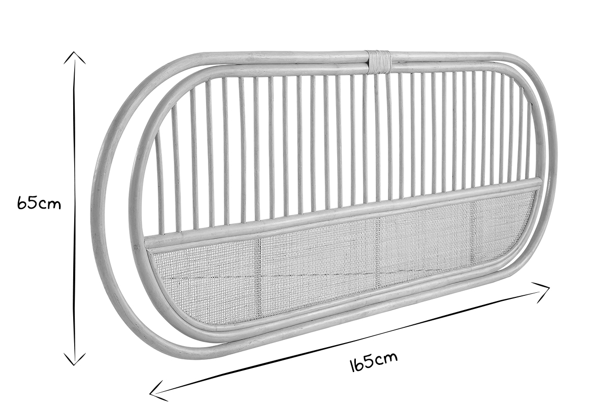 Cabecero de cama de ratn natural y mimbre 165 cm SYBILLE