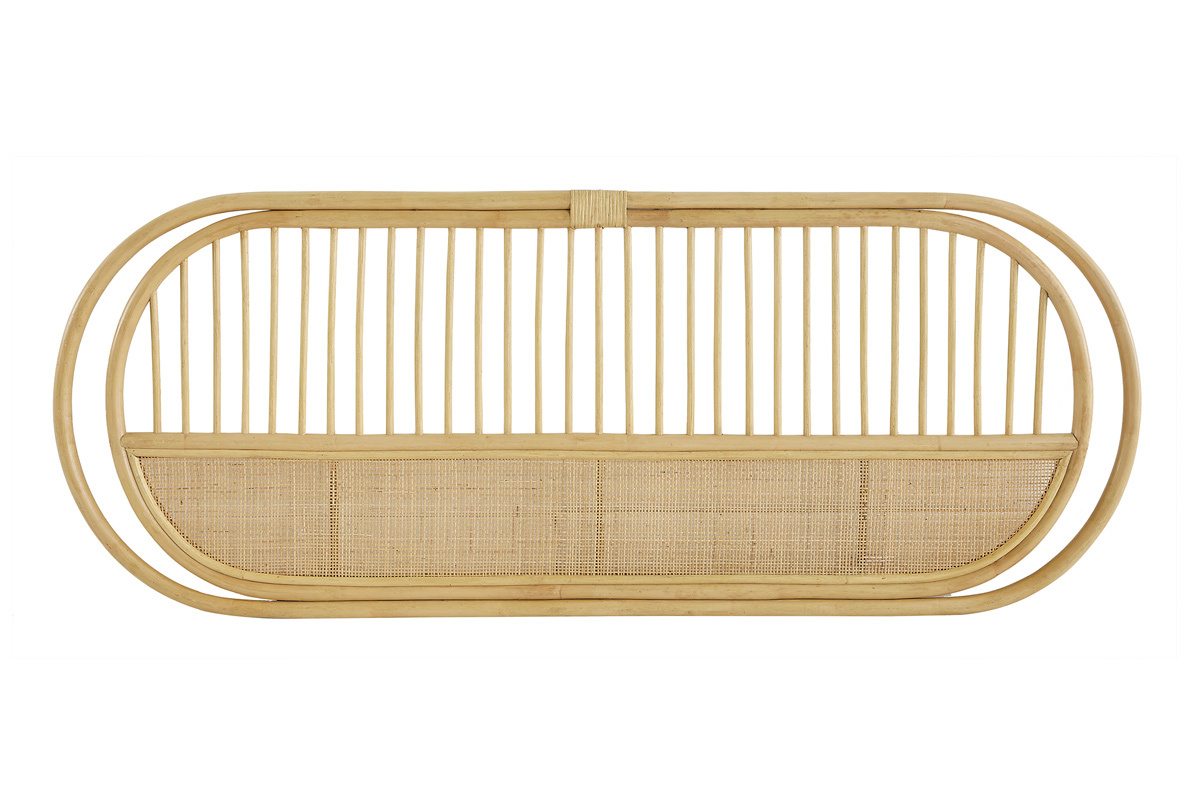 Cabecero de cama de ratn natural y mimbre 165 cm SYBILLE