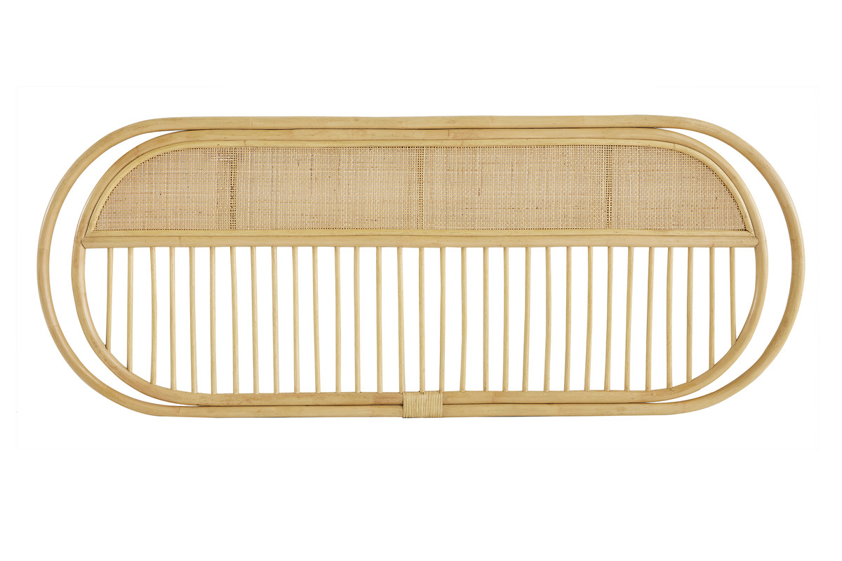 Cabecero de cama de ratn natural y mimbre 165 cm SYBILLE