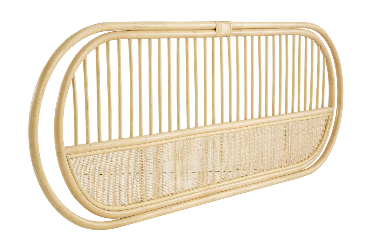 Cabecero de cama de ratn natural y mimbre 165 cm SYBILLE