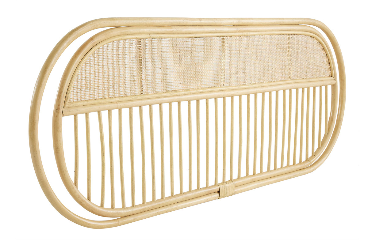 Cabecero de cama de ratn natural y mimbre 165 cm SYBILLE