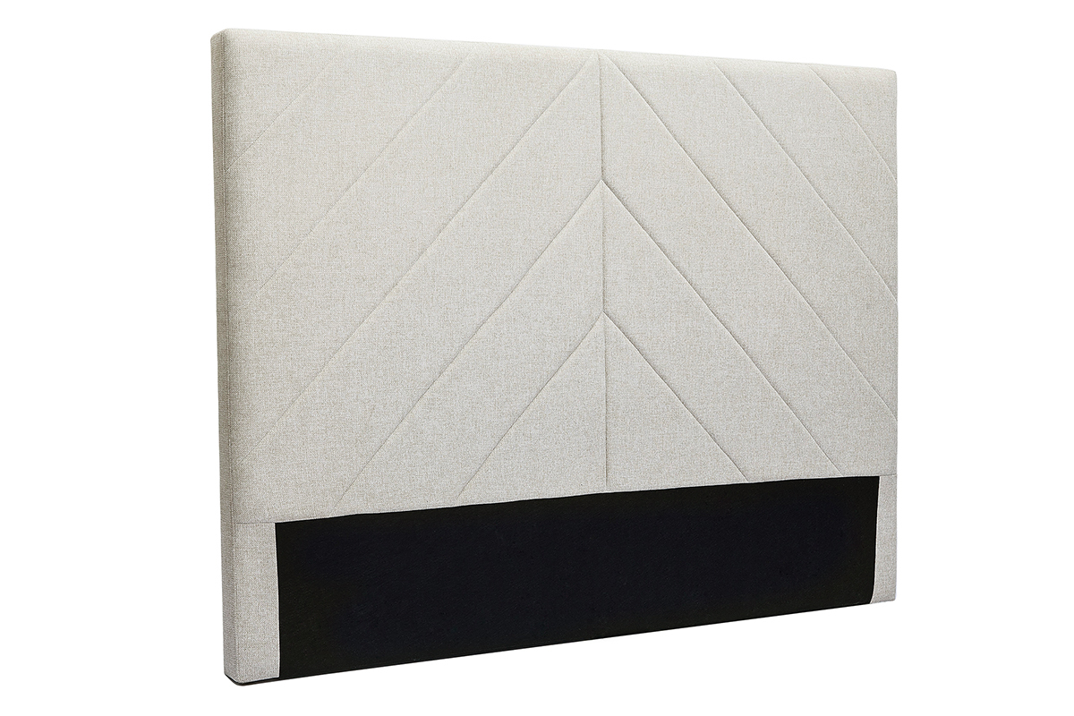 Cabecero de cama de tela efecto aterciopelado beige 160 cm AVAH