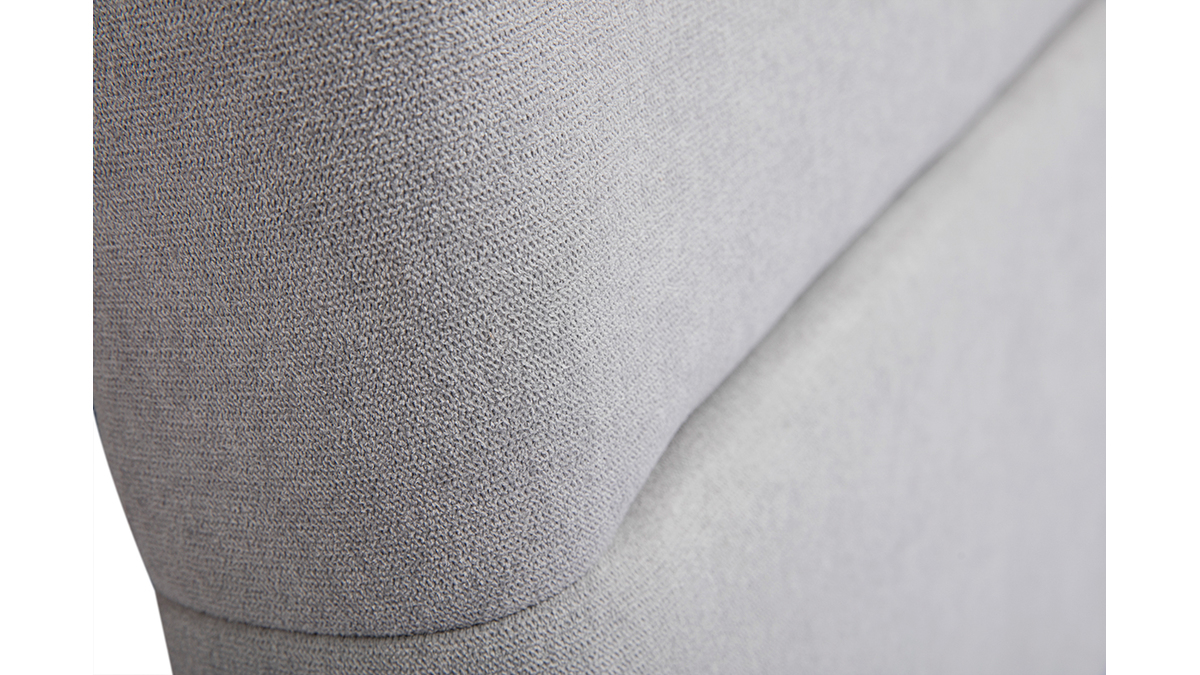 Cabecero de cama de tela efecto aterciopelado gris 164 cm CHELSEA