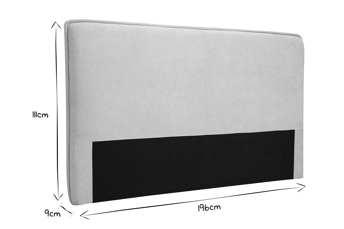 Cabecero de cama de tela efecto aterciopelado natural 196 cm MARCIA
