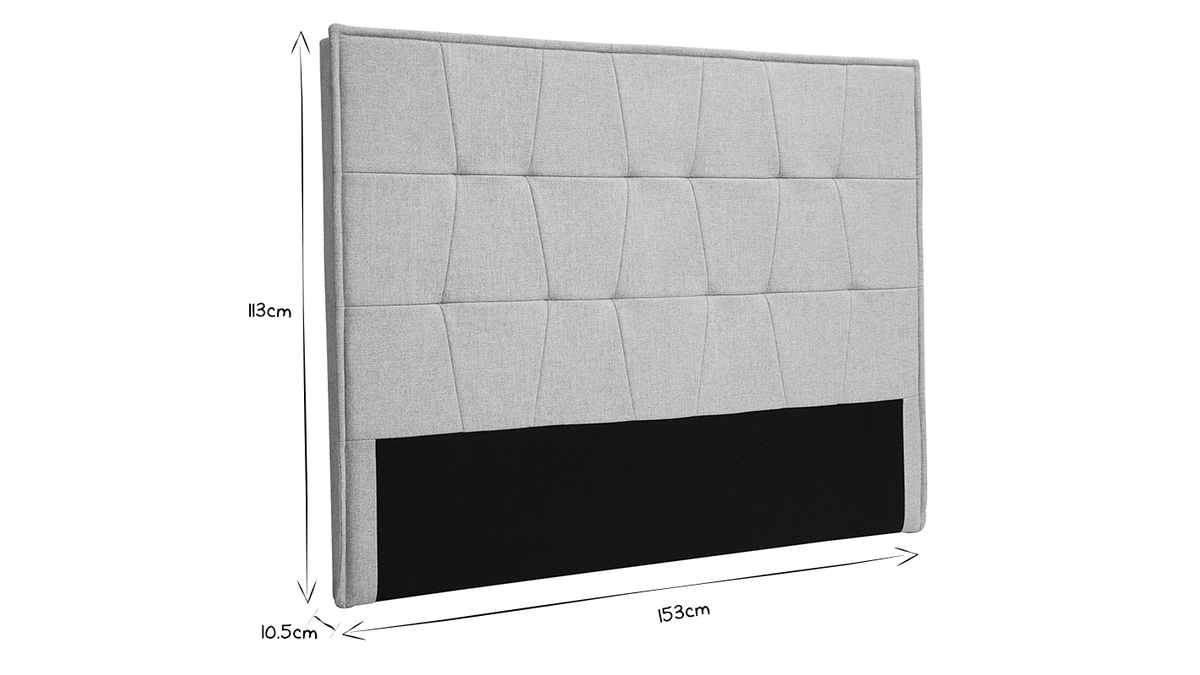 Cabecero de cama de tela gris 150 cm SUKA