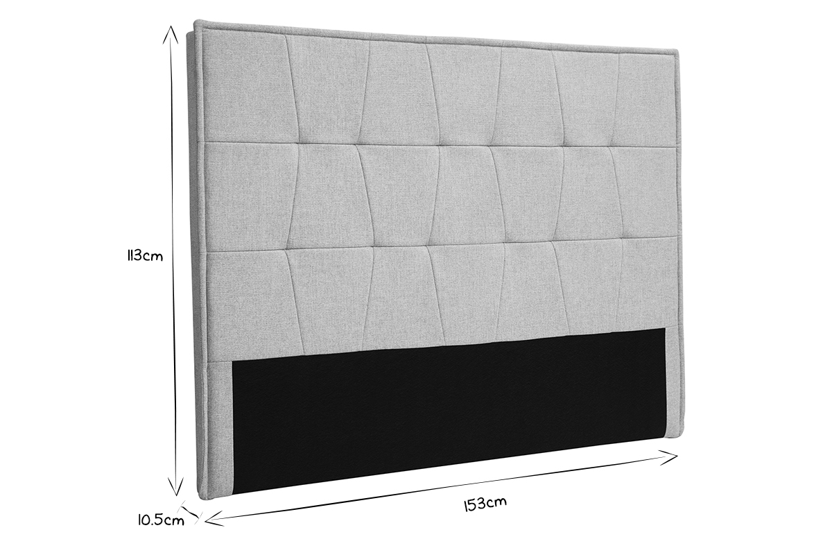 Cabecero de cama de tela gris 150 cm SUKA