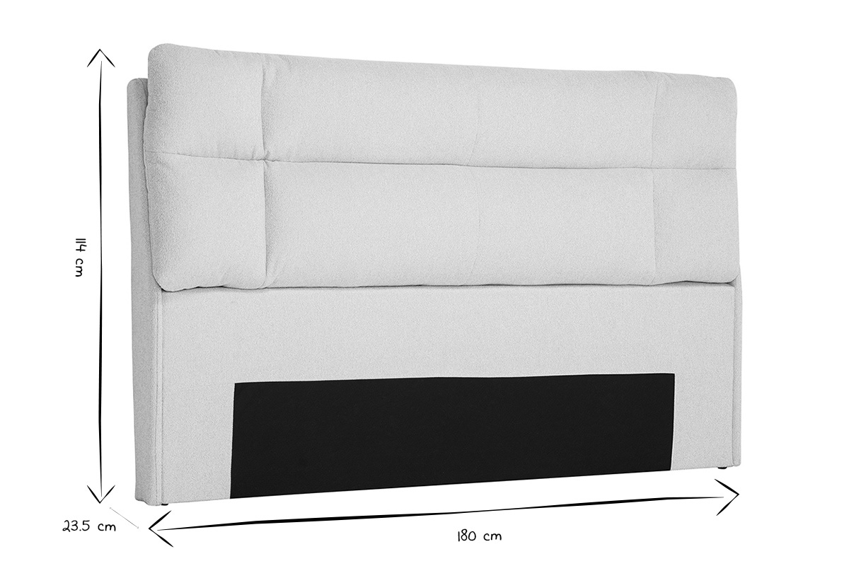 Cabecero de cama en tela texturada beige L160 cm HONO