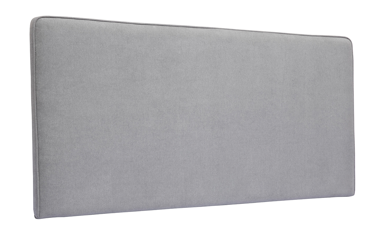 Cabecero de cama para colgar de tela efecto aterciopelado gris 160 cm LILY