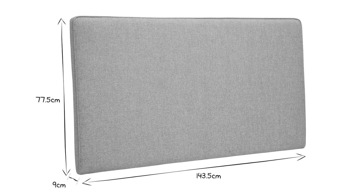Cabecero de cama para colgar de tela gris 140 cm LILY