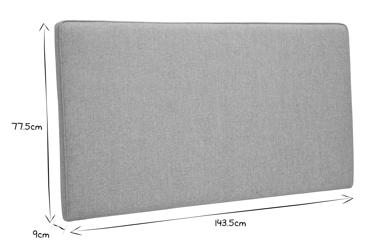 Cabecero de cama para colgar de tela gris 140 cm LILY