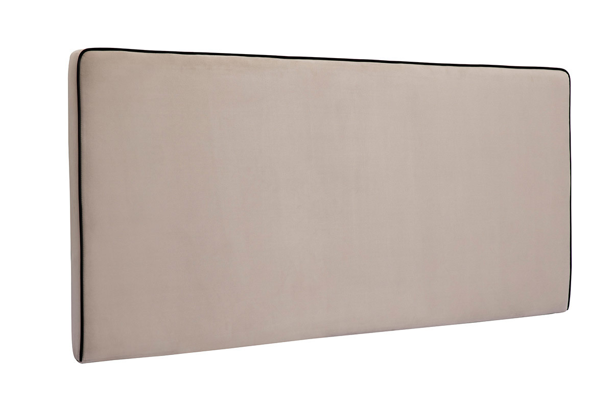 Cabecero de cama para colgar de terciopelo color topo 160 cm LILY