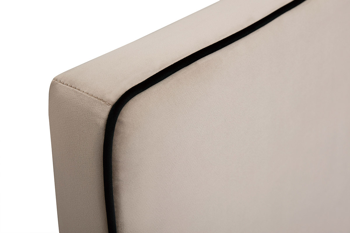 Cabecero de cama para colgar de terciopelo color topo 160 cm LILY