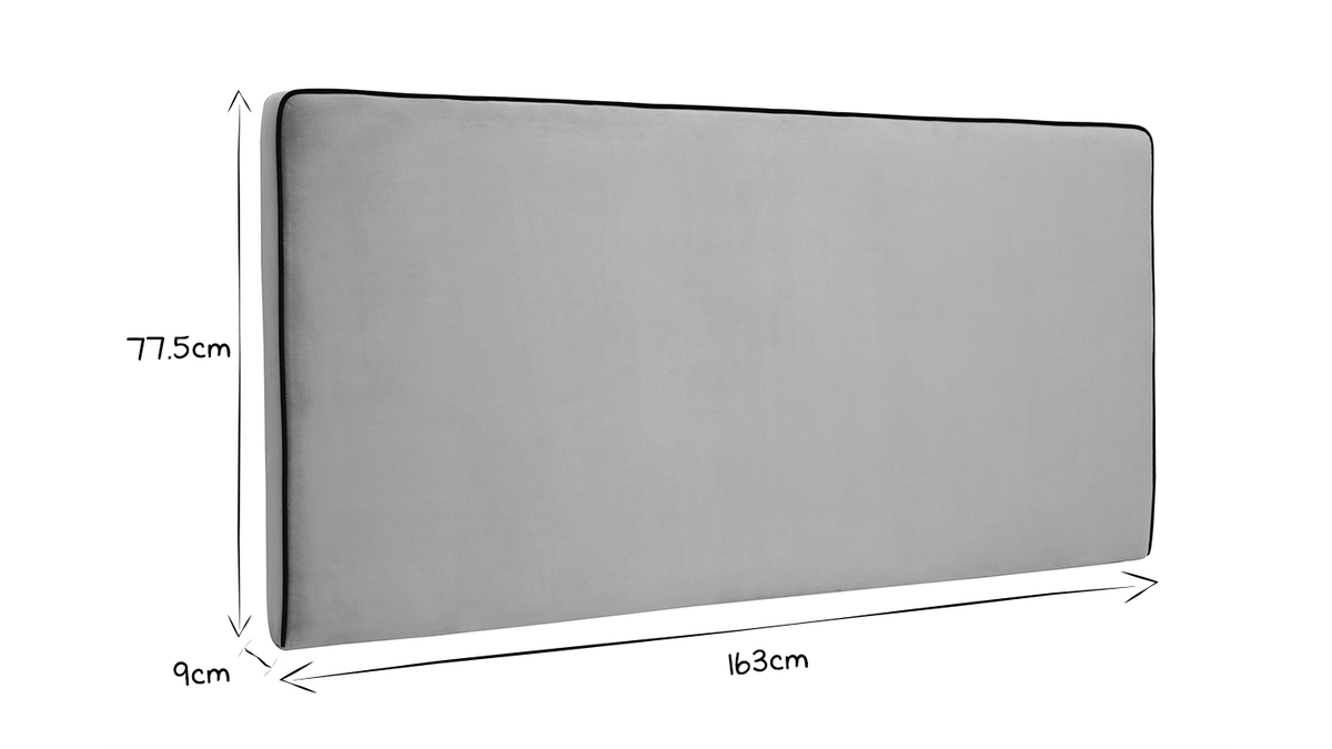 Cabecero de cama para colgar de terciopelo color topo 160 cm LILY