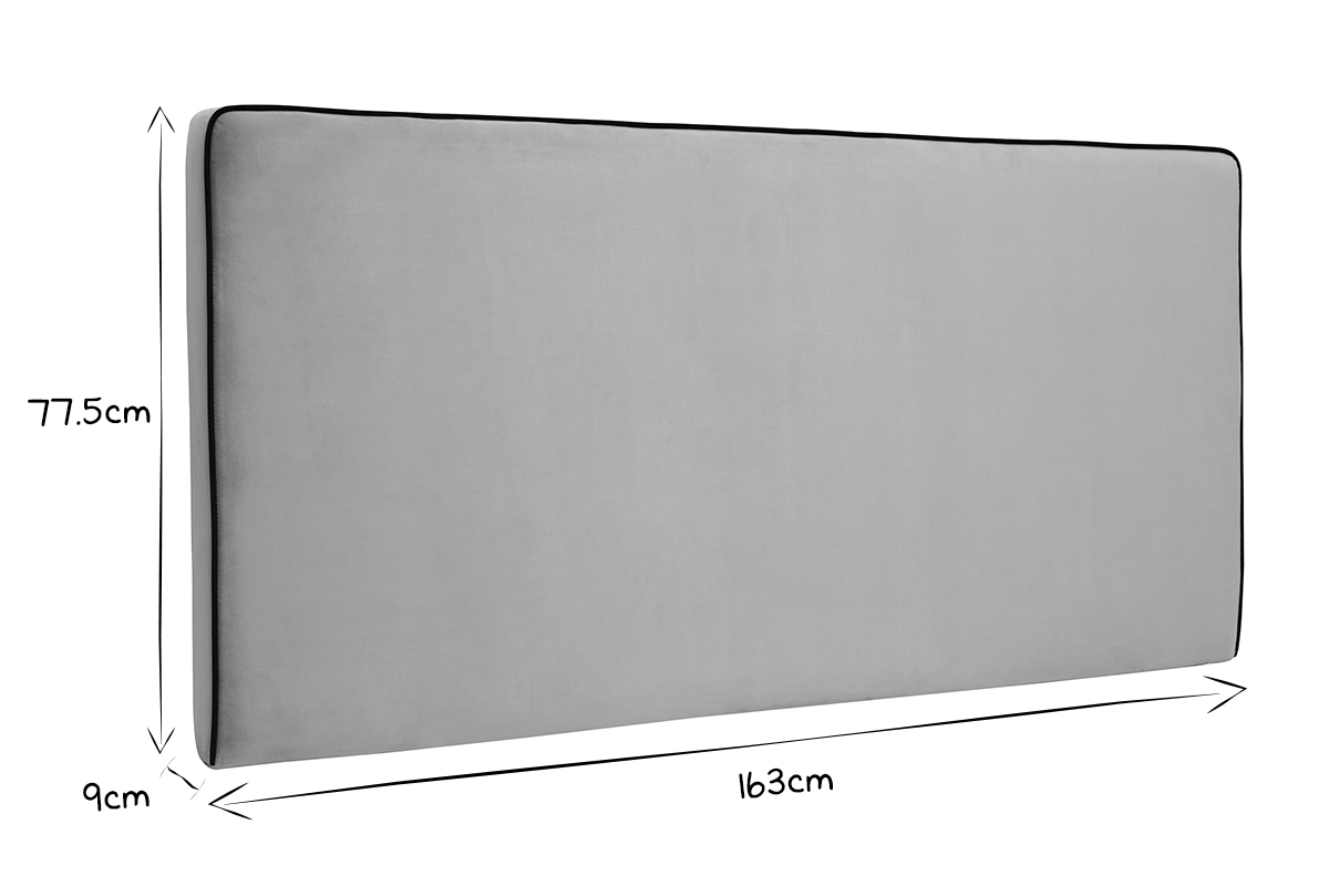 Cabecero de cama para colgar de terciopelo color topo 160 cm LILY