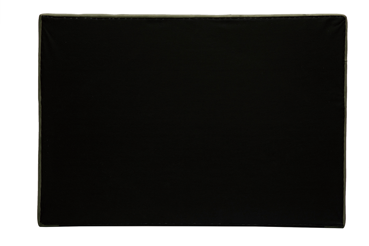 Cabecero de cama tapizado con tejido efecto aterciopelado verde caqui 160cm ENGUERRAND