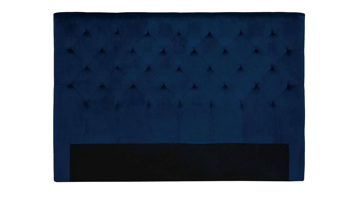 Cabecero de cama tapizado con terciopelo azul noche 160cm ENGUERRAND