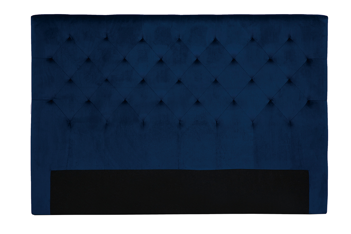 Cabecero de cama tapizado con terciopelo azul noche 160cm ENGUERRAND