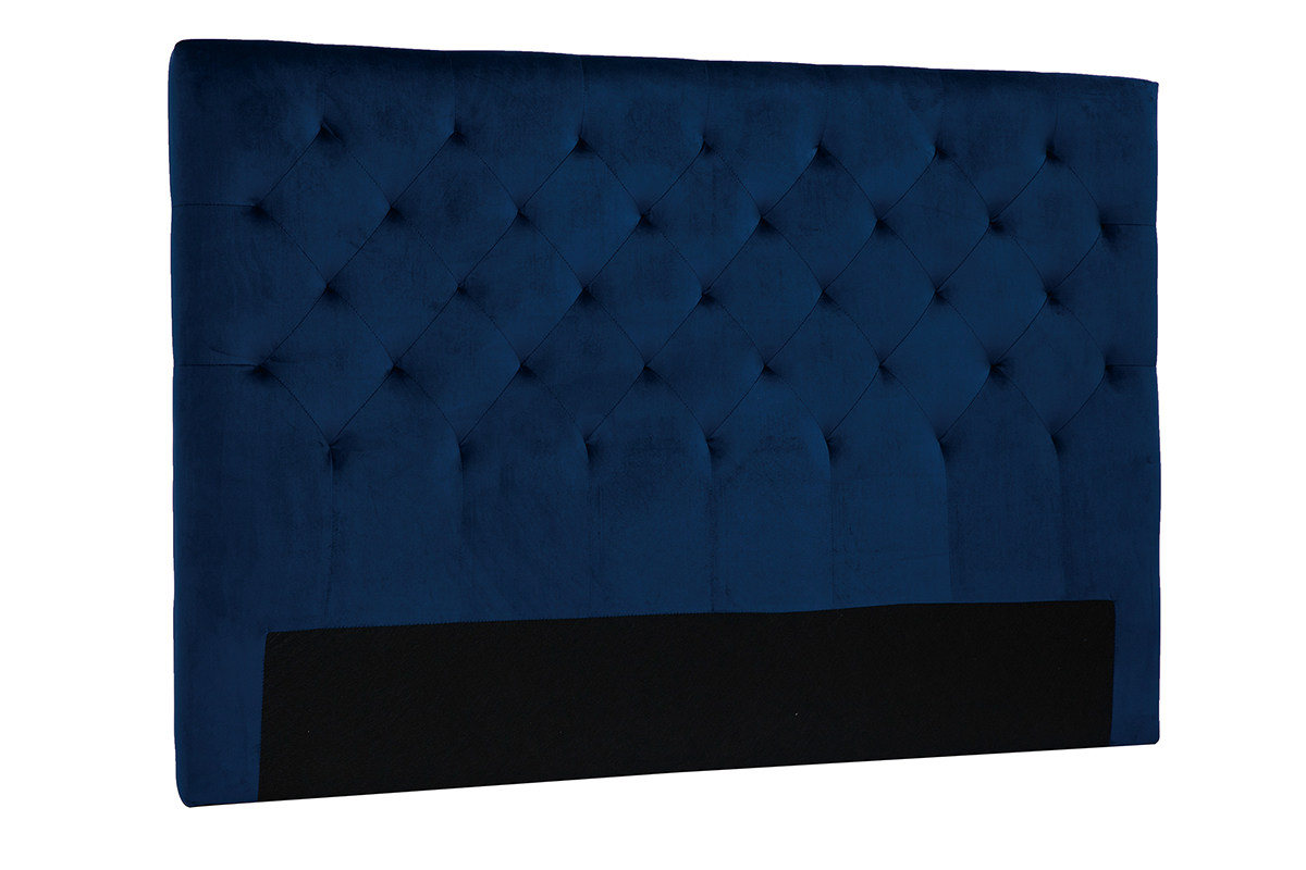 Cabecero de cama tapizado con terciopelo azul noche 160cm ENGUERRAND