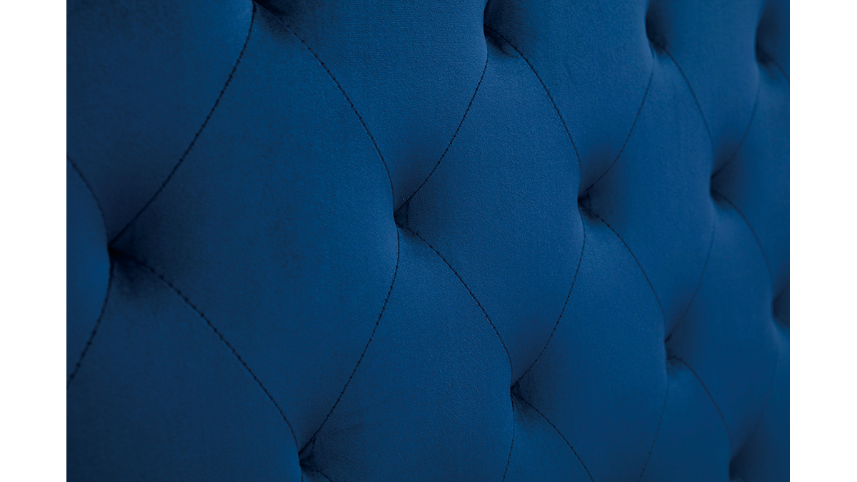 Cabecero de cama tapizado con terciopelo azul noche 160cm ENGUERRAND