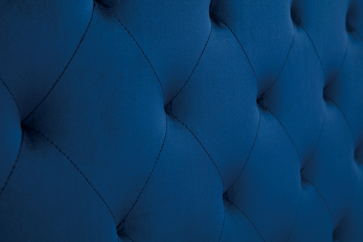 Cabecero de cama tapizado con terciopelo azul noche 160cm ENGUERRAND