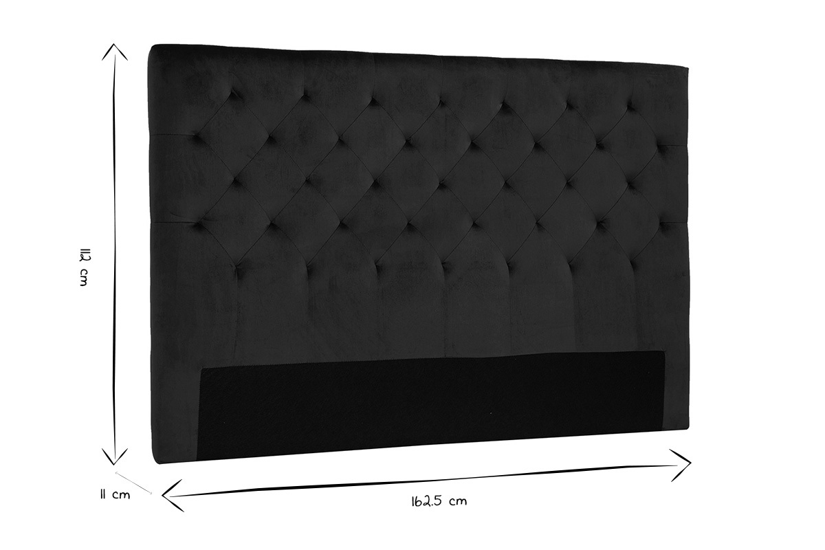 Cabecero de cama tapizado con terciopelo azul noche 160cm ENGUERRAND