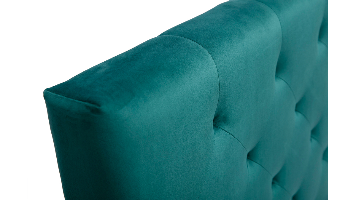 Cabecero de cama tapizado con terciopelo azul petrleo 160cm ENGUERRAND