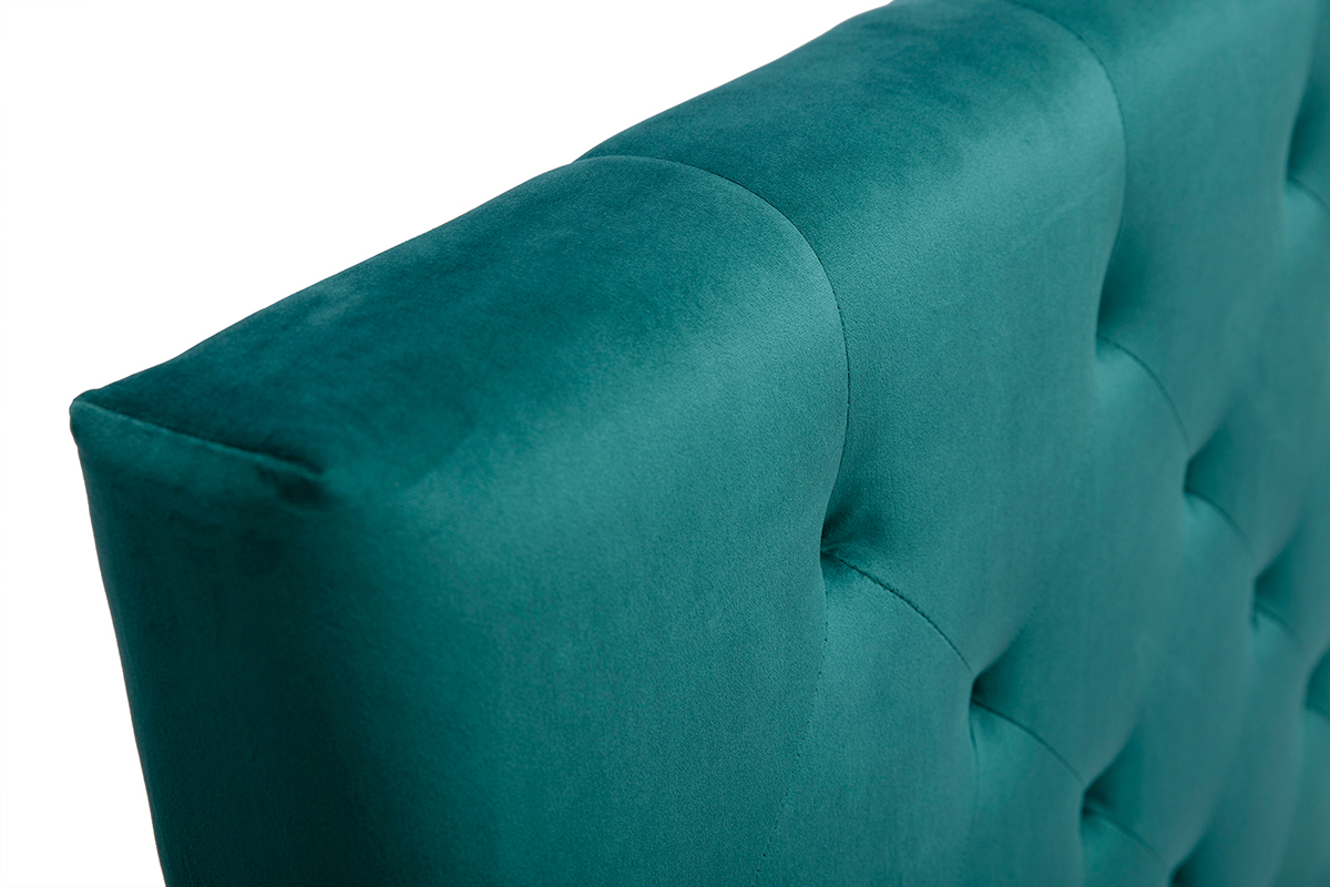 Cabecero de cama tapizado con terciopelo azul petrleo 160cm ENGUERRAND