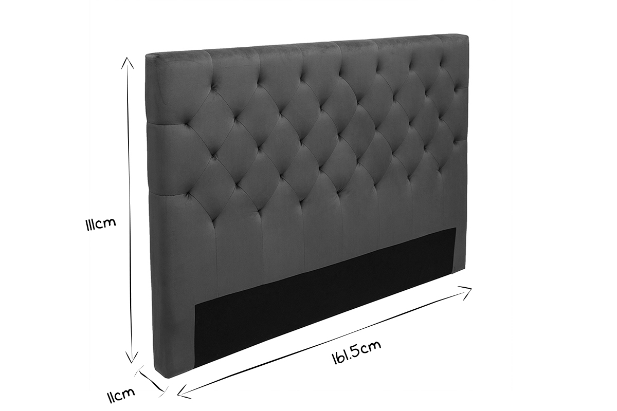 Cabecero de cama tapizado con terciopelo azul petrleo 160cm ENGUERRAND