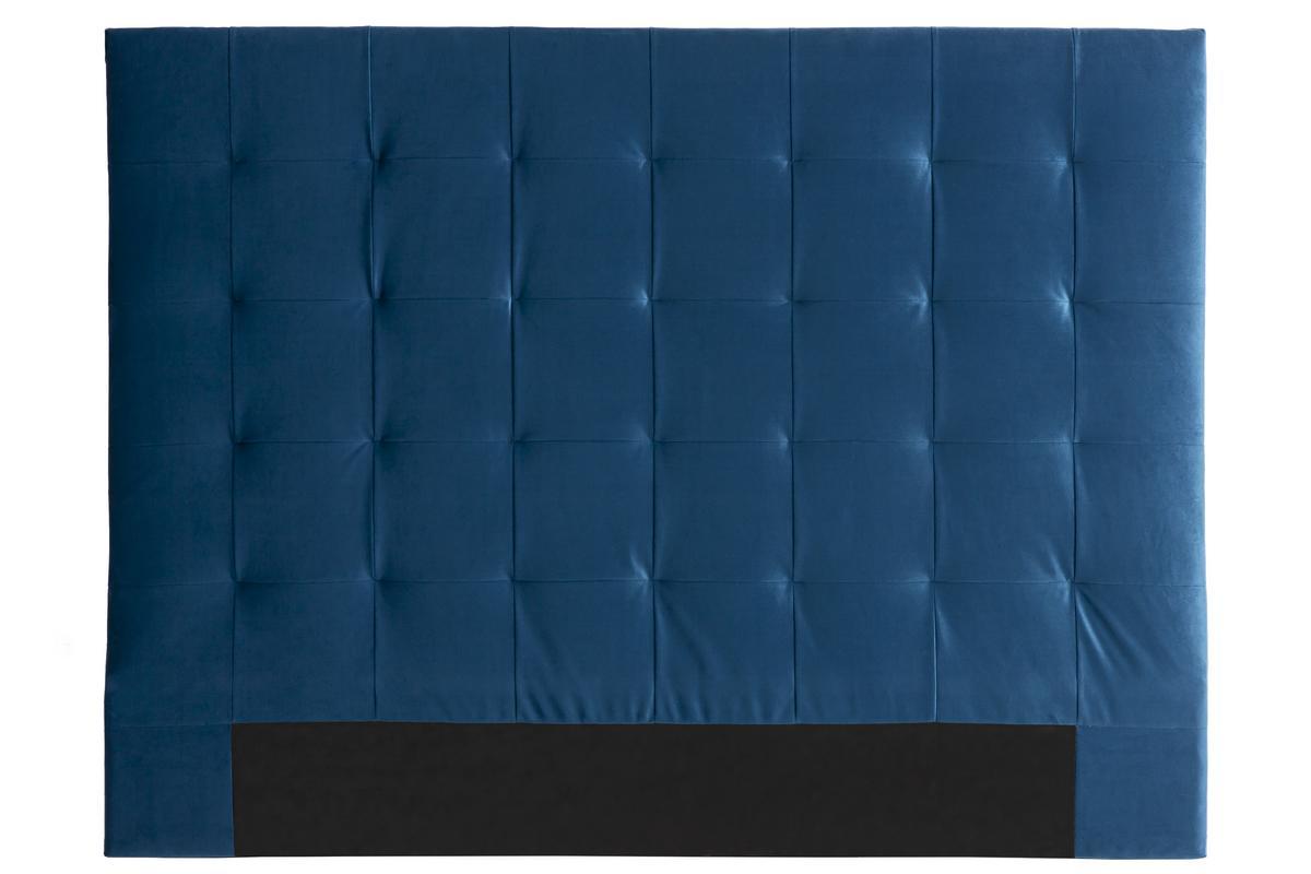 Cabecero efecto terciopelo capiton azul petrleo 160 cm HALCIONA