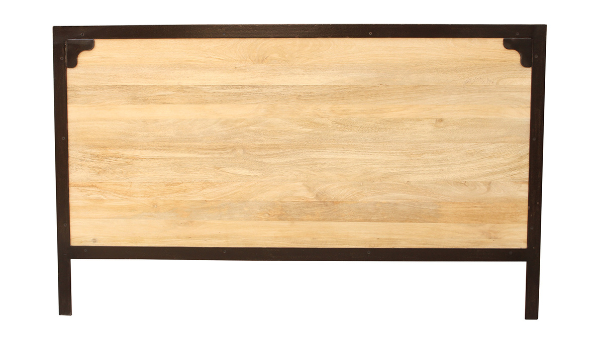 Cabecero en metal y madera INDUSTRIA - Miliboo