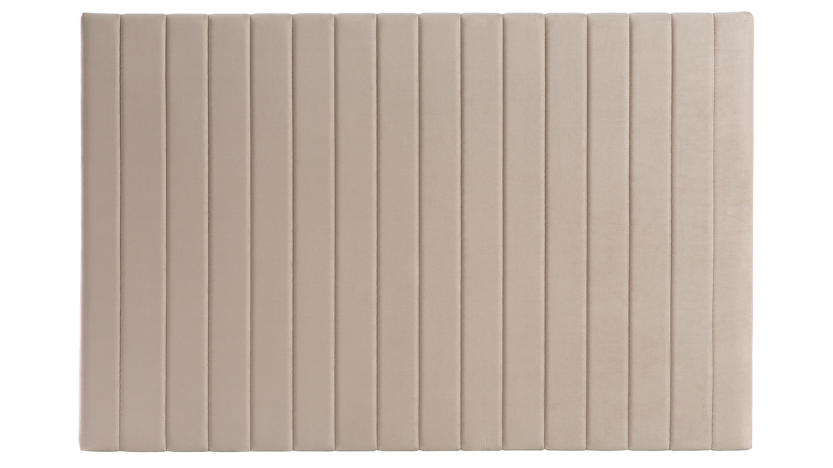 Cabecero en terciopelo beige grisceo L170 cm NEHA