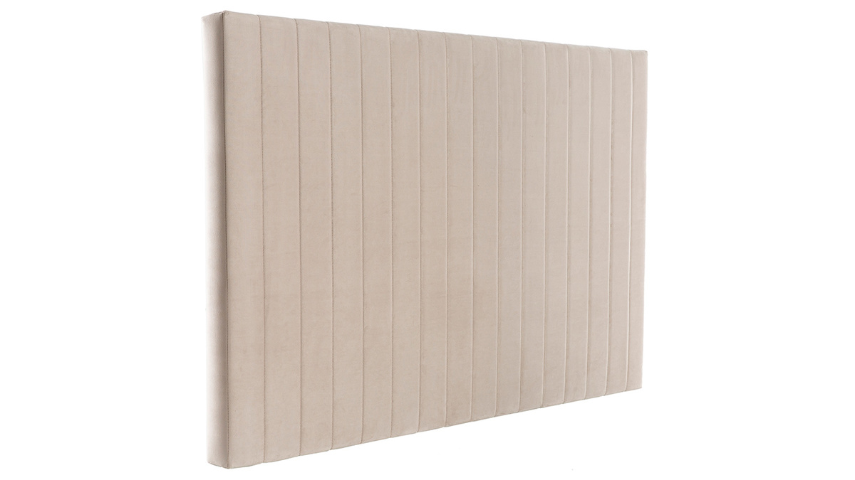 Cabecero en terciopelo beige grisceo L170 cm NEHA