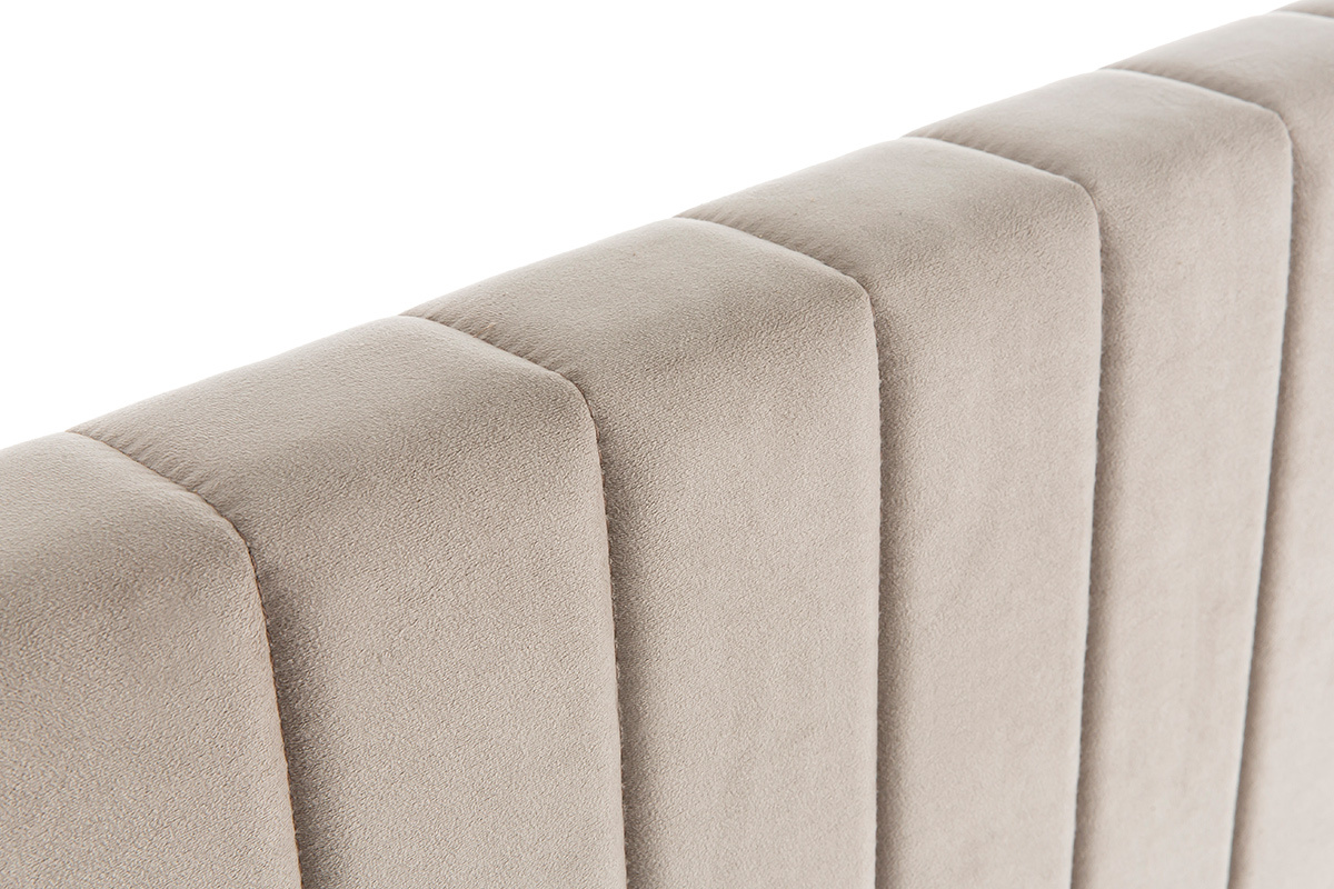 Cabecero en terciopelo beige grisceo L170 cm NEHA